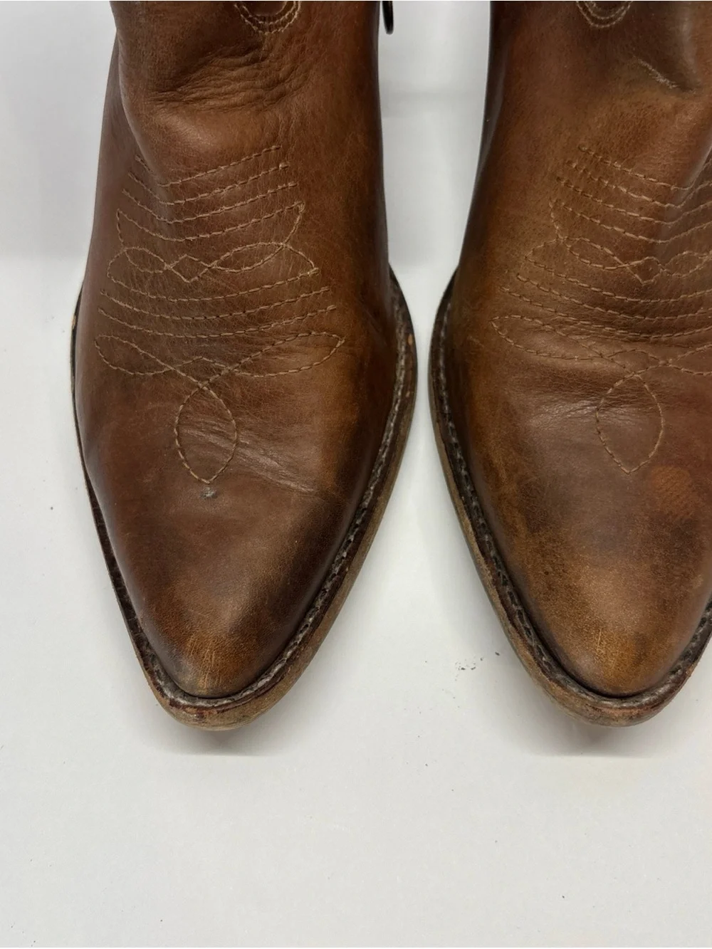 Zigi Soho women’s Brown Leather Western Ankle Booties with Side Zip side 9